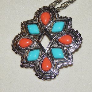 Vintage 1993 Avon American Spirit Brooch Pendant Necklace